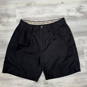 Caribbean Joe Men's Black Shorts Size‎ 36 Pleated Front Golf Casual